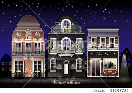 Old European Houses Illustration Old European Houses Illustration 33248785