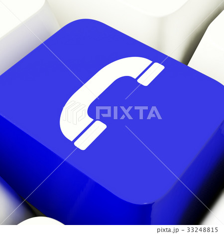 Handset Icon Computer Key In Blue For Helpdesk Handset Icon Computer Key In Blue For Helpdesk 33248815