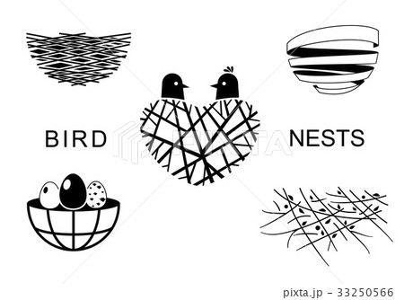 Set bird nests icons 3 Set bird nests icons 3 33250566