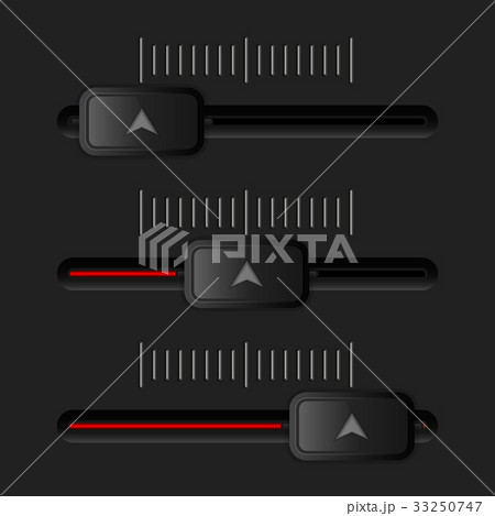 Media slider bar. Black and red user interface 33250747