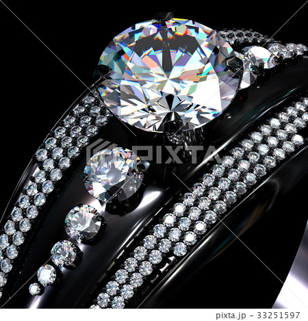 Black gold coating engagement ring with diamond Black gold coating engagement ring with diamond 33251597