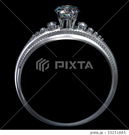 White gold engagement ring with diamond gem. 33251665