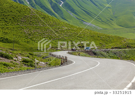 Kazbegi and military Georgian road Kazbegi and military Georgian road 33251915