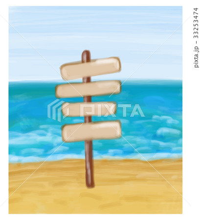 Signpost in the seashore and sea. Signpost in the seashore and sea. 33253474