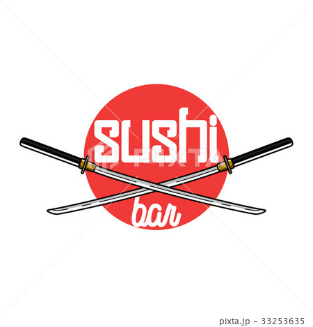 Color vintage sushi bar emblem Color vintage sushi bar emblem 33253635