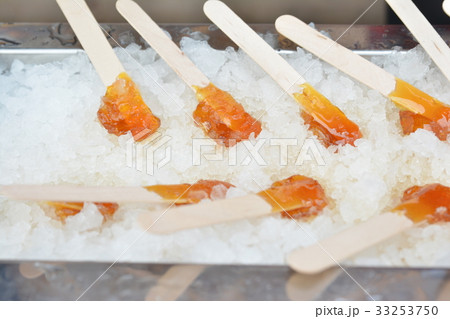 Making maple syrup on snow. 33253750