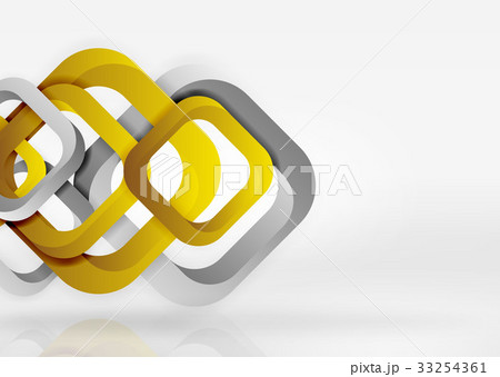 Squares geometric shapes in light grey 3d space 33254361