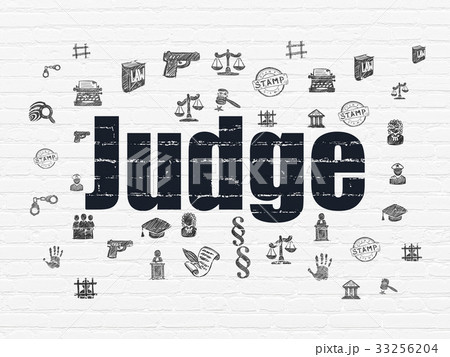 Law concept: Judge on wall background Law concept: Judge on wall background 33256204