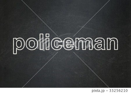Law concept: Policeman on chalkboard background 33256210