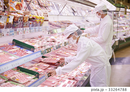 スーパー　精肉コーナー 33264788