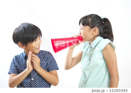 メガホンと小学生 33265093