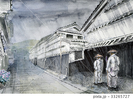 雨宿りするお遍路さん 四国八十八ヶ所 雨宿りするお遍路さん 四国八十八ヶ所 33265727