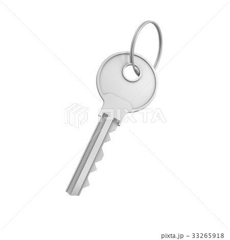 3d rendering of a single silver key for a pin 33265918