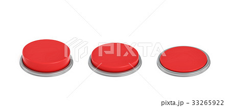 3d rendering of a set of three red round buttons 33265922