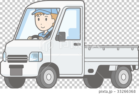 一個人駕駛一輛微型汽車卡車的例證 一個人駕駛一輛微型汽車卡車的例證 33266368