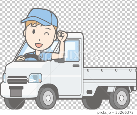 乘坐輕型汽車卡車的一個人擺在的例證 乘坐輕型汽車卡車的一個人擺在的例證 33266372