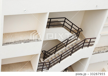 stairwell fire escape outdoor building. 33267955