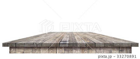 Empty wooden table perspective with clipping mask 33270891