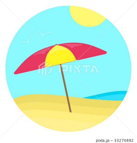 Summer sun umbrella on the sea beach 33270892