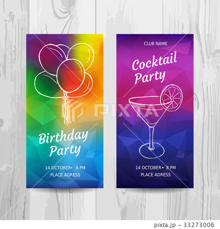 Birthday party invitation card. Cocktail party. Birthday party invitation card. Cocktail party. 33273006