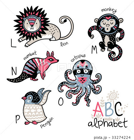 Animals alphabet L - P for children 33274224