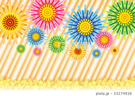 花火イメージ,打ち上げ花火,スターマイン,夏イメージ,日本,縞模様,ストライプ,縞々,ボーダー柄,夜 33274916