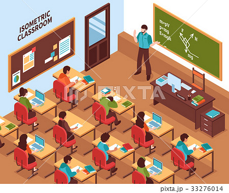 School Classroom Lesson Isometric Poster School Classroom Lesson Isometric Poster 33276014