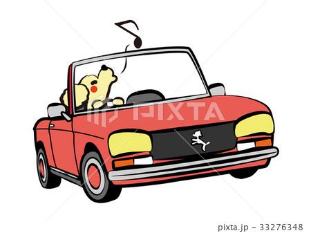 2018年年賀状素材　戌とオープンカー　その２ 33276348