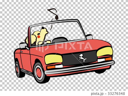 2018年年賀状素材　戌とオープンカー　その２ 33276348