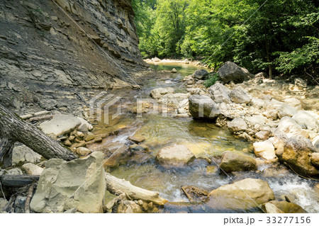Waterfall on a Mountain River of Crimea Waterfall on a Mountain River of Crimea 33277156