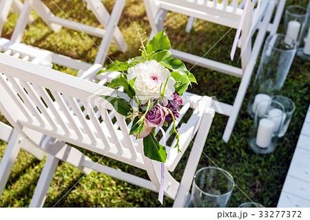 Beautiful wedding set up. Wedding ceremony in the Beautiful wedding set up. Wedding ceremony in the 33277372