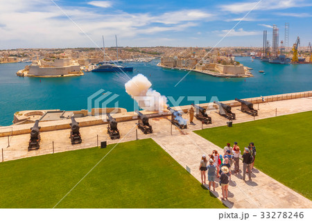 Shot from cannon in Valletta, Malta. Shot from cannon in Valletta, Malta. 33278246