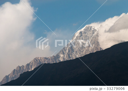 snow mountain view with blue sky 33279006