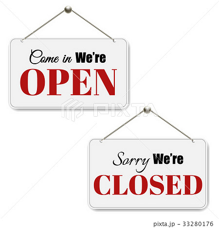 Open And Closed Signs Set Open And Closed Signs Set 33280176