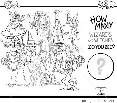 counting wizards coloring page activity 33281344