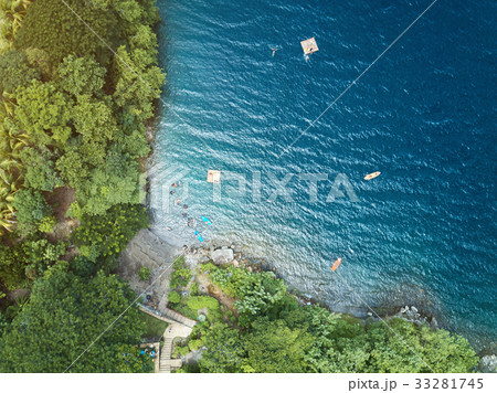 Top view of blue lagoon water Top view of blue lagoon water 33281745