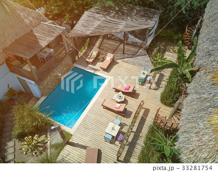 Clean swimming pool in eco lodge 33281754