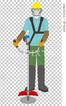 刈払い機を持つ男性 刈払い機を持つ男性 33282963