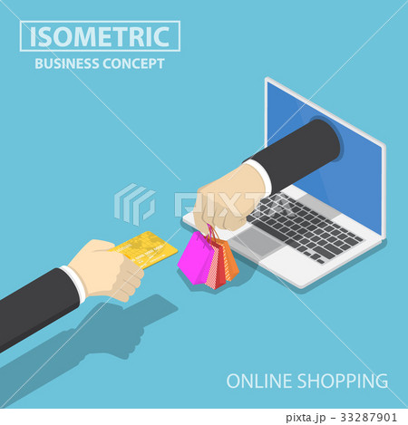 Businessman hand use credit card shopping online. 33287901