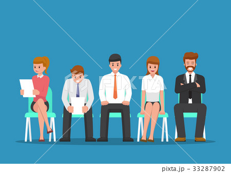 Business people waiting for job interview. Business people waiting for job interview. 33287902