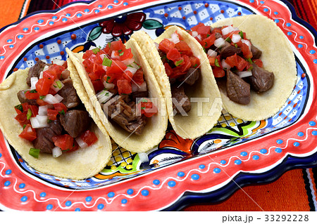 牛肉のタコス メキシコ料理 の写真素材