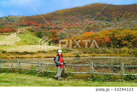 吾妻山　紅葉　カメラ女子 33294123