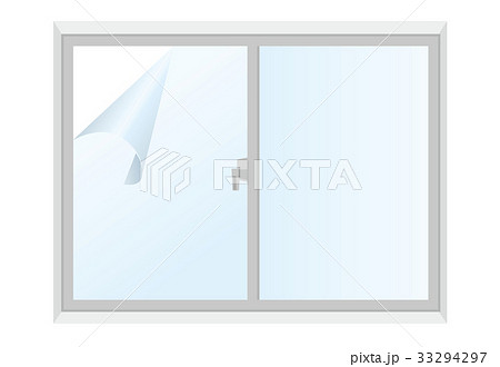 窓ガラスフィルム 窓用シート 飛散防止フィルム イラストのイラスト素材