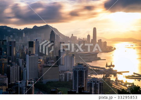 Hong Kong City skyline at sunset 33295853