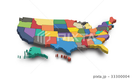 3D Map of United state of america 33300004
