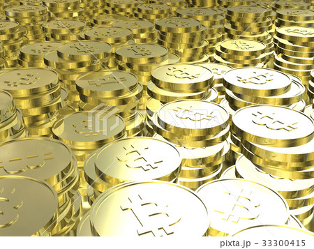 ビットコインの金貨イメージのイラスト素材