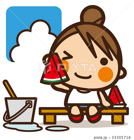 がっこうKids 打ち水とすいか女子 33305718