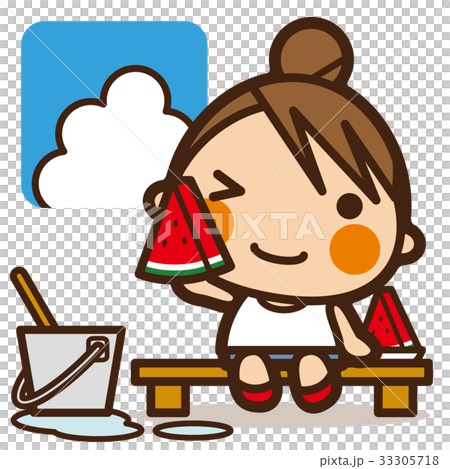 がっこうKids 打ち水とすいか女子 33305718