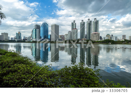 Cityscape from a Benjakiti park,Bangkok Thailand. 33306705