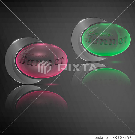 Red and green ellipse emblem 33307552